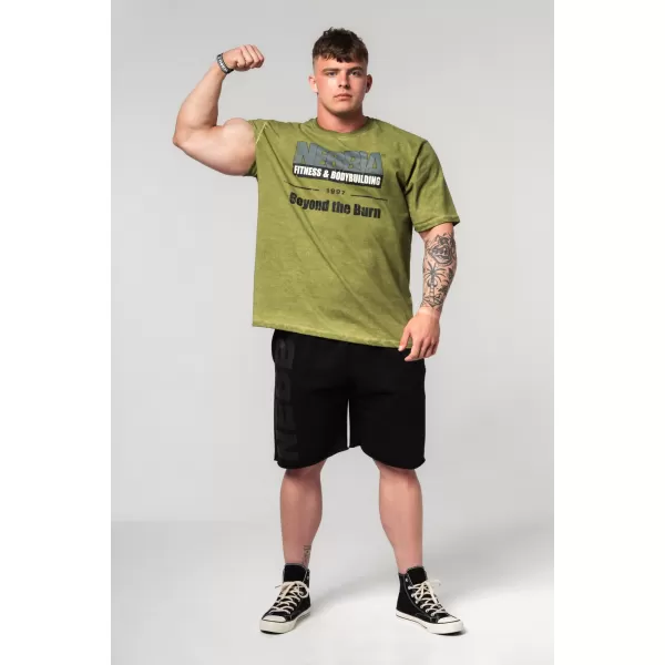  Vyprané oversized tričko HERITAGE 355 GREEN Nebbia 