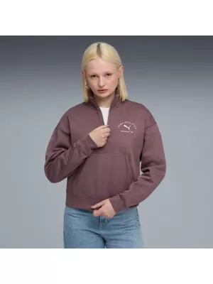 Dámska mikina PUMA CLASS COMFORT HALF-ZIP SHORT CREW FL 688138-88 FIALOVÝ