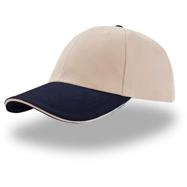  Čiapka ATLANTIS | Liberty Sandwich NATURAL/NAVY/NATURAL 