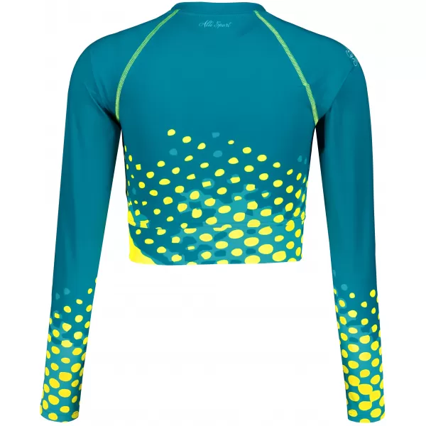  Dámsky funkčný prémiový crop top ALTISPORT VOJ/ALW109TR04 SMARAGDOVÁ/FLUO ŽLTÁ 