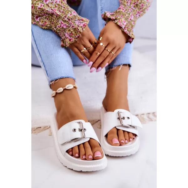  Dámske módne šľapky BIG STAR JJ274A309 BIELA ​​Big Star Shoes 
