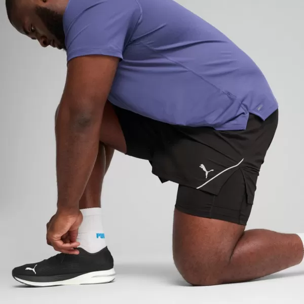  Kraťasy PUMA M RUN ULTRAWEAVE 2IN1 5"" SHORT​ 526635-01 ČIERNY 