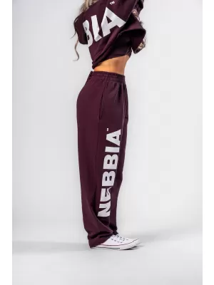 Voľné voľné tepláky BOYFRIEND STYLE 432 DARK RED Nebbia