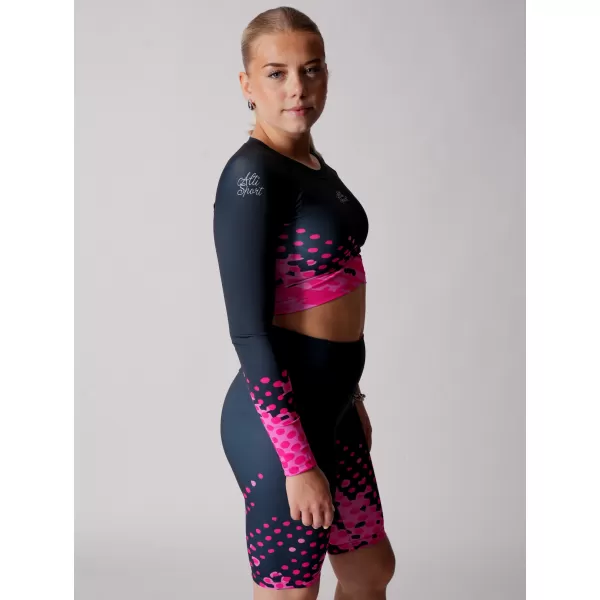  Dámsky funkčný prémiový crop top ALTISPORT VOJ/ALW109TR04 RUŽOVO-ČIERNA 