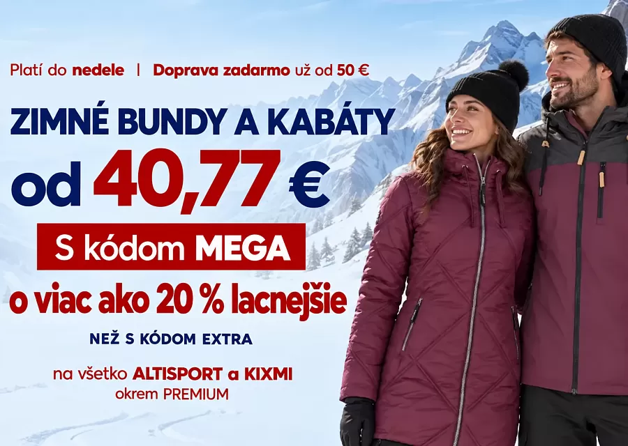 Zimné bundy a kabáty od 40,77 € s kódom MEGA