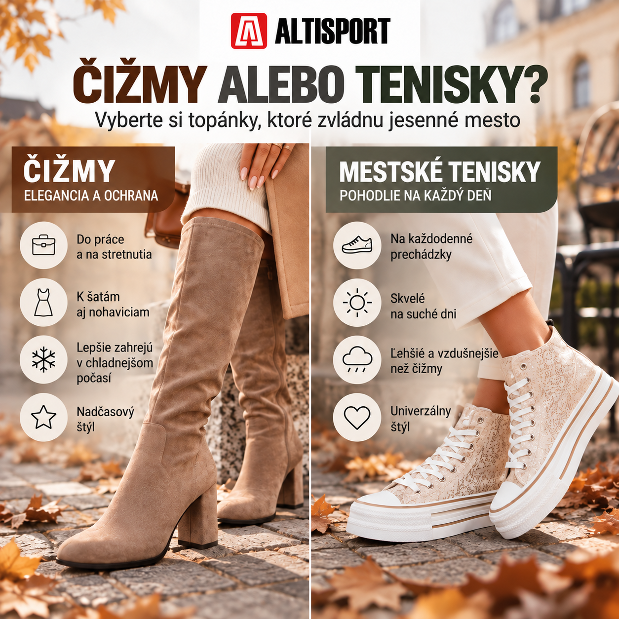Čižmy alebo mestské tenisky BOTO do jesenného mesta