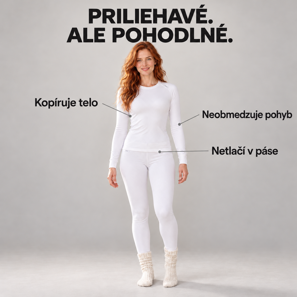 Správny strih termobielizne kopíruje telo a neobmedzuje pohyb