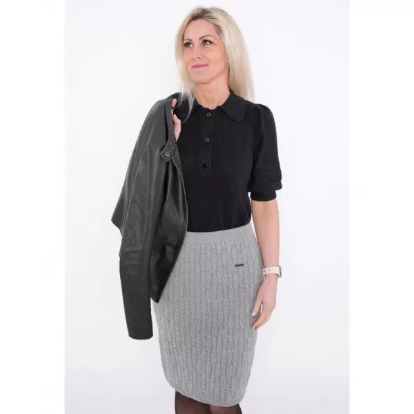  Dámska sukňa KIXMI ONORA svetlo šedý melír 