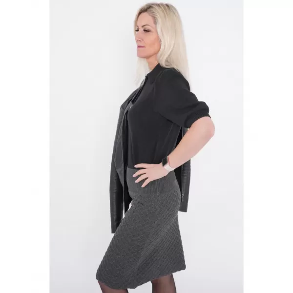  Dámska sukňa KIXMI ORIS tmavo šedý melír 