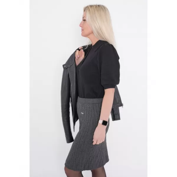  Dámska sukňa KIXMI ONORA tmavo šedý melír 