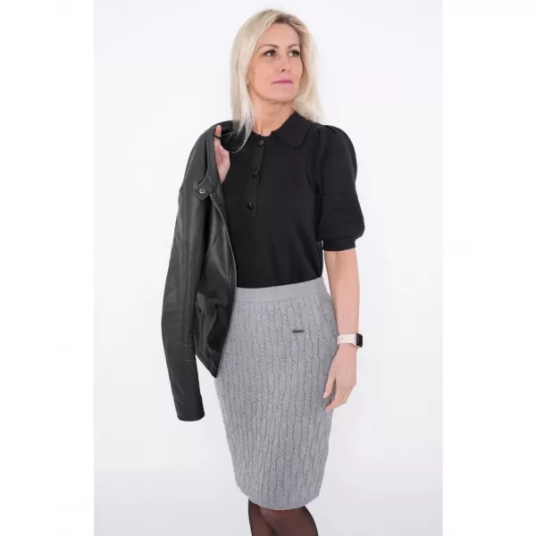  Dámska sukňa KIXMI ONORA svetlo šedý melír 