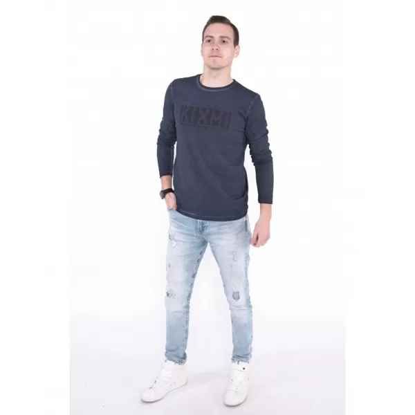  Pánske tričko KIXMI OSTIN TMAVO MODRÁ 