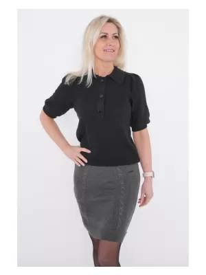 Dámska sukňa KIXMI ODEA tmavo šedý melír