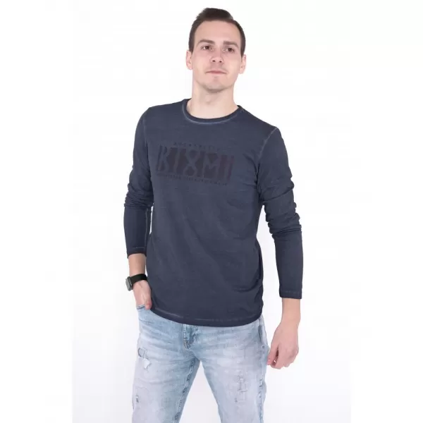  Pánske tričko KIXMI OSTIN TMAVO MODRÁ 