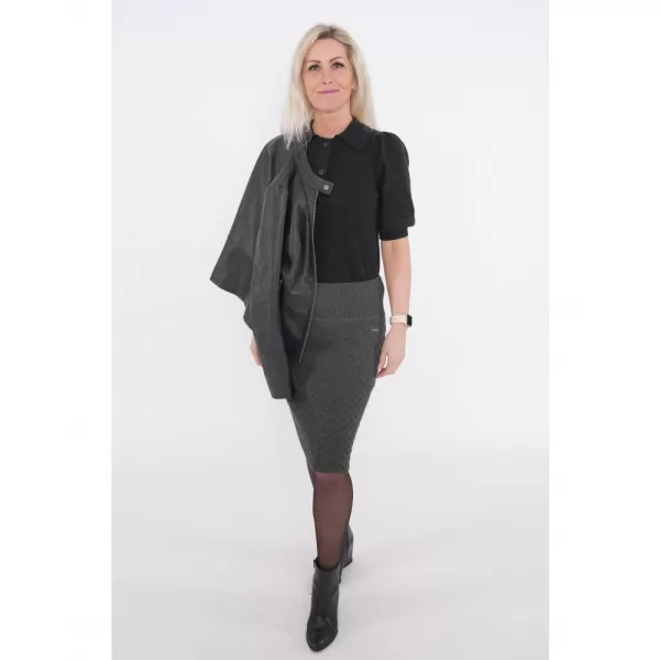  Dámska sukňa KIXMI ORIS tmavo šedý melír 