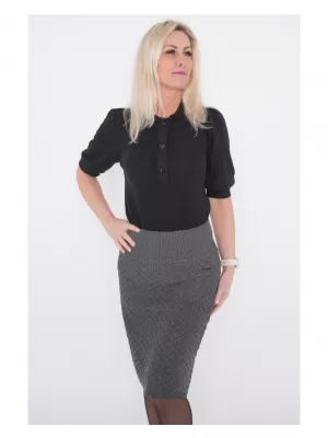 Dámska sukňa KIXMI ORIS tmavo šedý melír