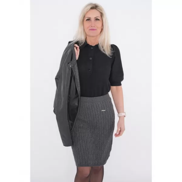  Dámska sukňa KIXMI ONORA tmavo šedý melír 