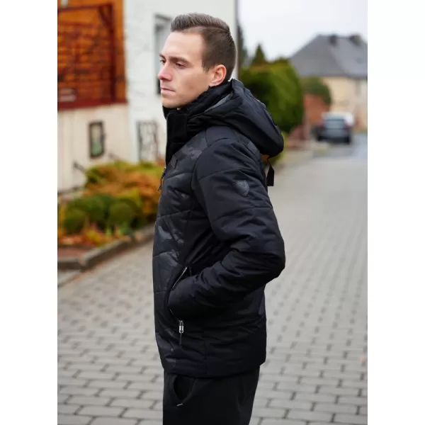  Pánska zimná bunda KIXMI RIPLEY ČIERNA/BIELA 