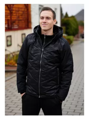 Pánska zimná bunda KIXMI RIPLEY ČIERNA/BIELA