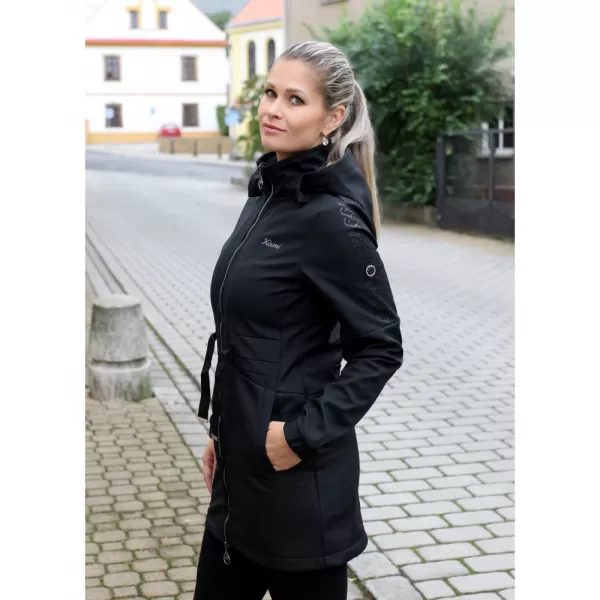  Dámsky softshellový kabát KIXMI RHODIE ČIERNA/BIELA 
