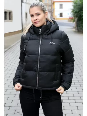 Dámska bunda KIXMI REINA ČIERNA / BIELA
