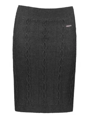 Dámska pletená sukňa KIXMI RUTH TMAVO ŠEDÁ MELANGE