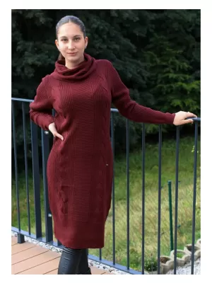 Dámsky predĺžený sveter ALTISPORT BELLA VÍNOVÁ