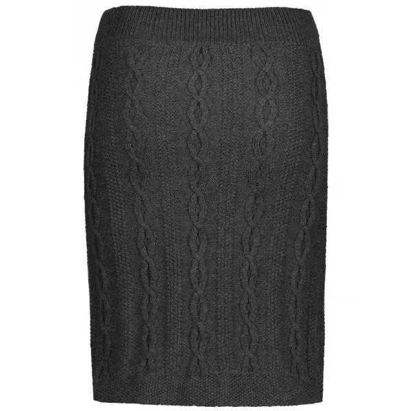  Dámska pletená sukňa KIXMI RUTH TMAVO ŠEDÁ MELANGE 
