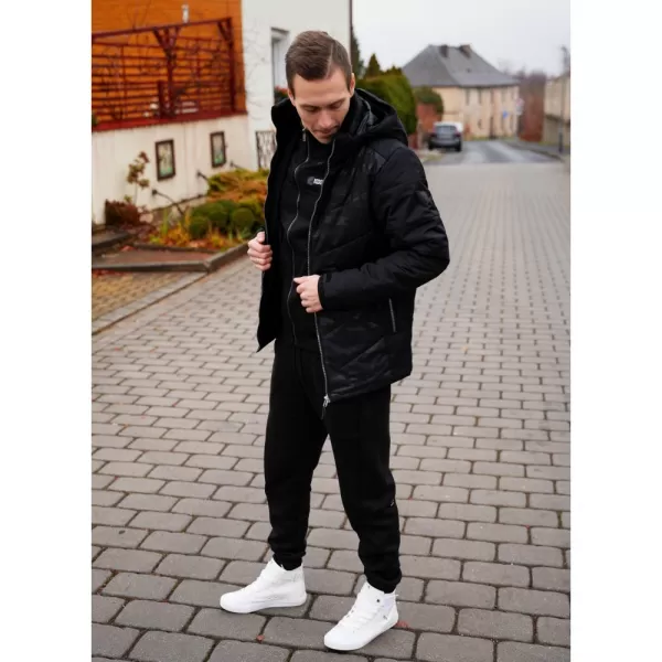  Pánska zimná bunda KIXMI RIPLEY ČIERNA/BIELA 