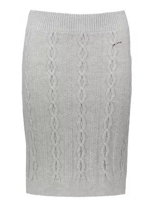 Dámska pletená sukňa KIXMI RUTH SVETLO ŠEDÁ MELANGE