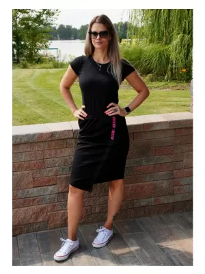 Dámska sukňa KIXMI SIBILA ČIERNA/RUŽOVÁ