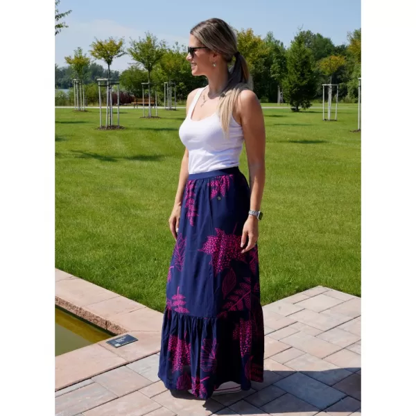  Dámska sukňa KIXMI SUMEY TMAVO modrá 