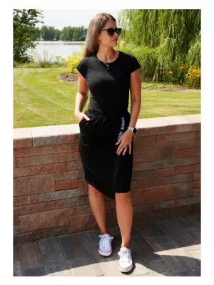 Dámska sukňa KIXMI SIBILA ČIERNA / MODRÁ