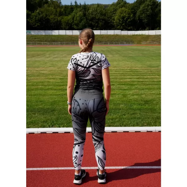  Dámske dlhé funkčné legíny premium ALTISPORT VOJ/ALW045LEG01 ČIERNOBIELA 