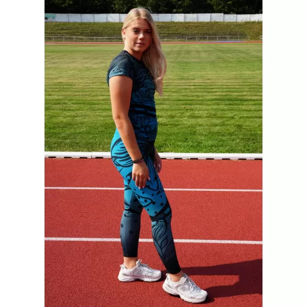  Dámske dlhé funkčné legíny premium ALTISPORT VOJ/ALW045LEG01 EMERALD/ČIERNA 