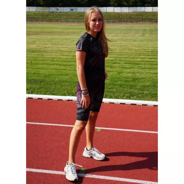  Dámske funkčné legíny nad kolená premium ALTISPORT VOJ/ALW045LEG02 FIALOVÁ/ČIERNA 