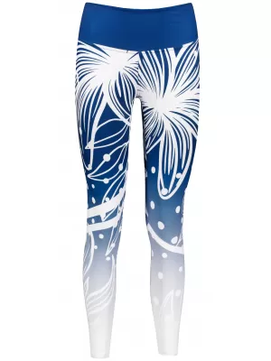 Dámske dlhé funkčné legíny premium ALTISPORT VOJ/ALW045LEG01 NÁMORNÁ MODRÁ/BIELA