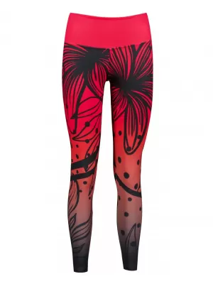 Dámske dlhé funkčné legíny premium ALTISPORT VOJ/ALW045LEG01 ČERVENOČIERNA
