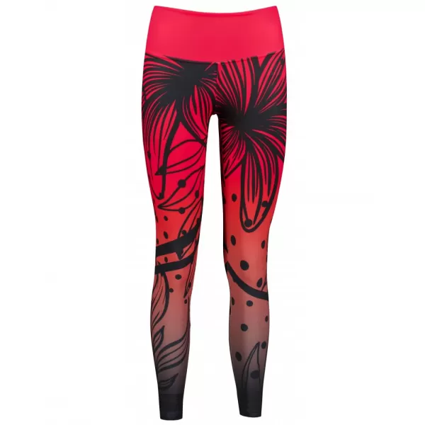  Dámske dlhé funkčné legíny premium ALTISPORT VOJ/ALW045LEG01 ČERVENOČIERNA 