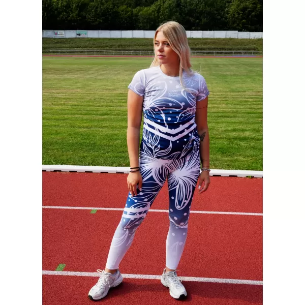  Dámske dlhé funkčné legíny premium ALTISPORT VOJ/ALW045LEG01 NÁMORNÁ MODRÁ/BIELA 