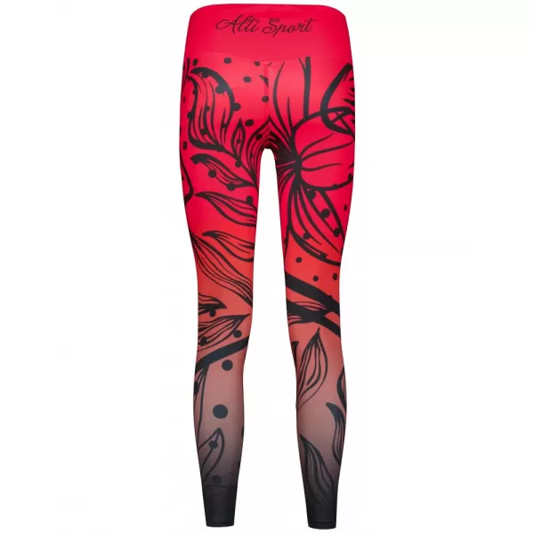  Dámske dlhé funkčné legíny premium ALTISPORT VOJ/ALW045LEG01 ČERVENOČIERNA 