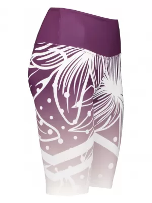 Dámske funkčné legíny nad kolená premium ALTISPORT VOJ/ALW045LEG02 FIALOVÁ/BIELA