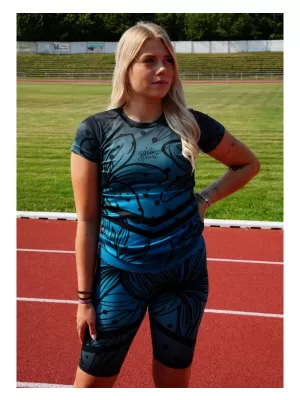Dámske funkčné legíny nad kolená premium ALTISPORT VOJ/ALW045LEG02 EMERALD/ČIERNA