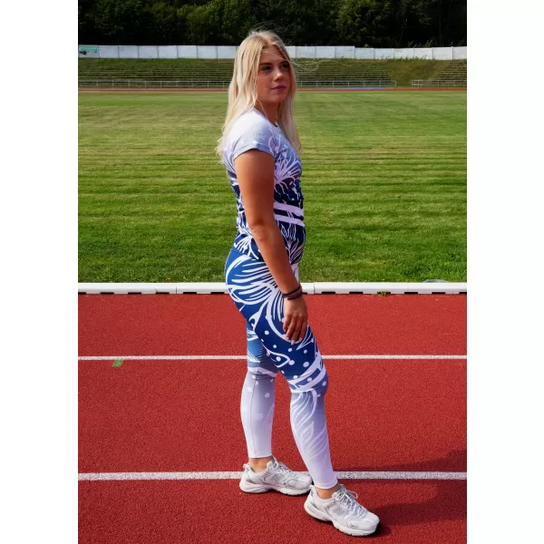  Dámske dlhé funkčné legíny premium ALTISPORT VOJ/ALW045LEG01 NÁMORNÁ MODRÁ/BIELA 