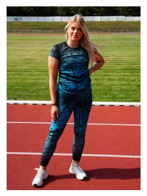 Dámske dlhé funkčné legíny premium ALTISPORT VOJ/ALW045LEG01 EMERALD/ČIERNA