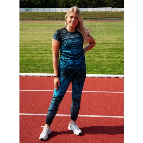  Dámske dlhé funkčné legíny premium ALTISPORT VOJ/ALW045LEG01 EMERALD/ČIERNA 