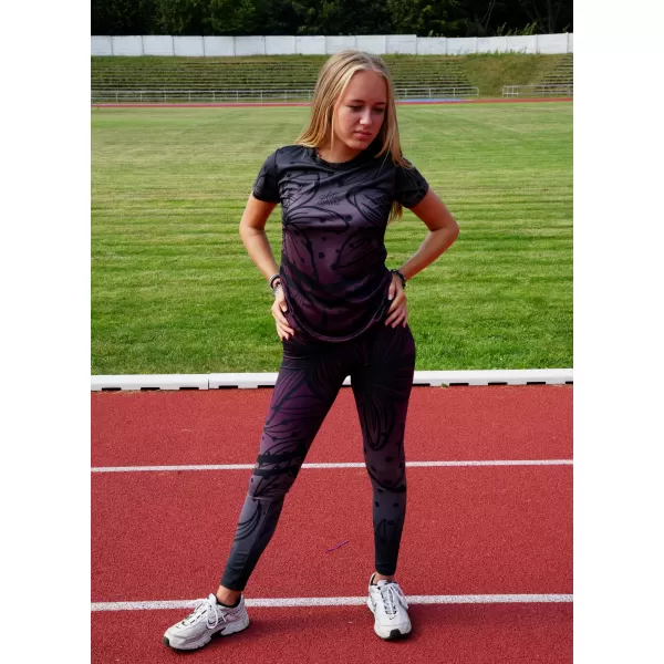  Dámske dlhé funkčné legíny premium ALTISPORT VOJ/ALW045LEG01 FIALOVÁ/ČIERNA 