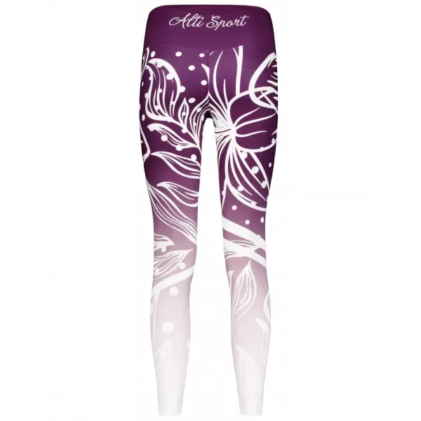  Dámske dlhé funkčné legíny premium ALTISPORT VOJ/ALW045LEG01 FIALOVÁ/BIELA 