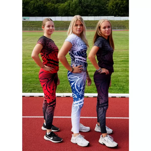  Dámske dlhé funkčné legíny premium ALTISPORT VOJ/ALW045LEG01 ČERVENOČIERNA 