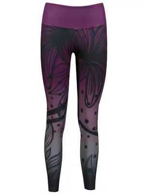 Dámske dlhé funkčné legíny premium ALTISPORT VOJ/ALW045LEG01 FIALOVÁ/ČIERNA